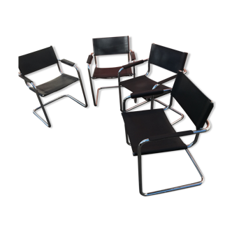 Set de 4 fauteuils vintage cantilever