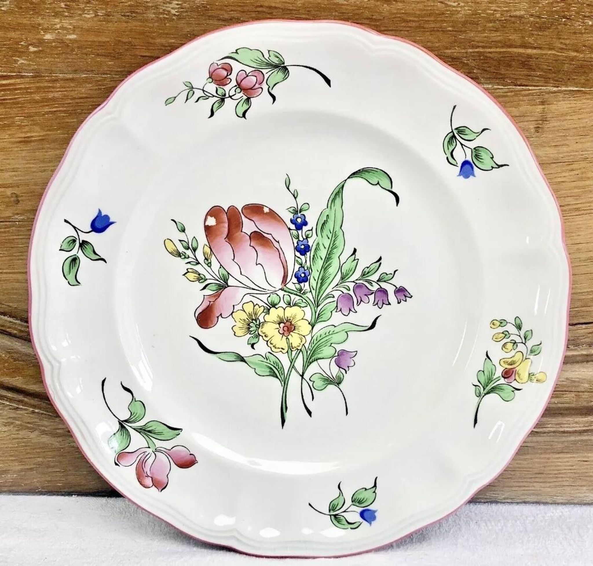 5 assiettes à dessert Lunéville modèle Réverbère