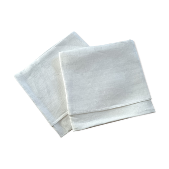 2 serviettes de table monogramme H