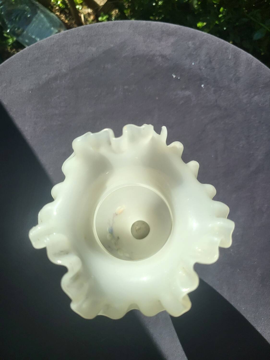 Art Nouveau enameled opaline vase