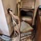 Set consisting of a small scriban desk and its antique chair.