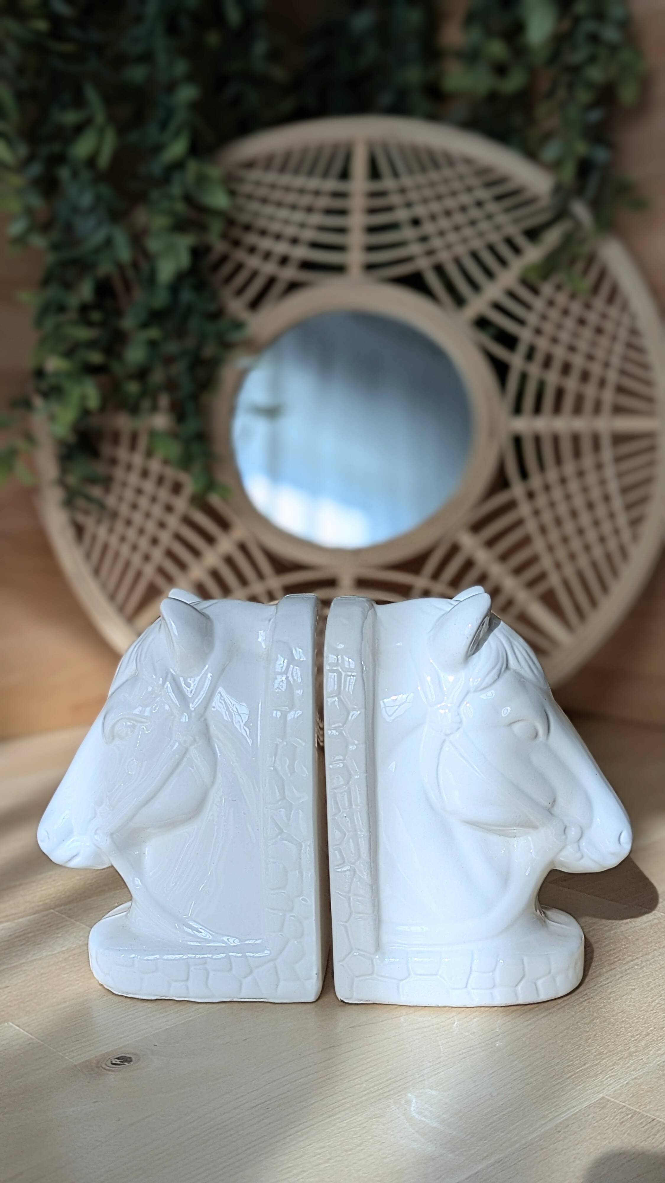 Magnificent pair of vintage ceramic bookends (D-0038)