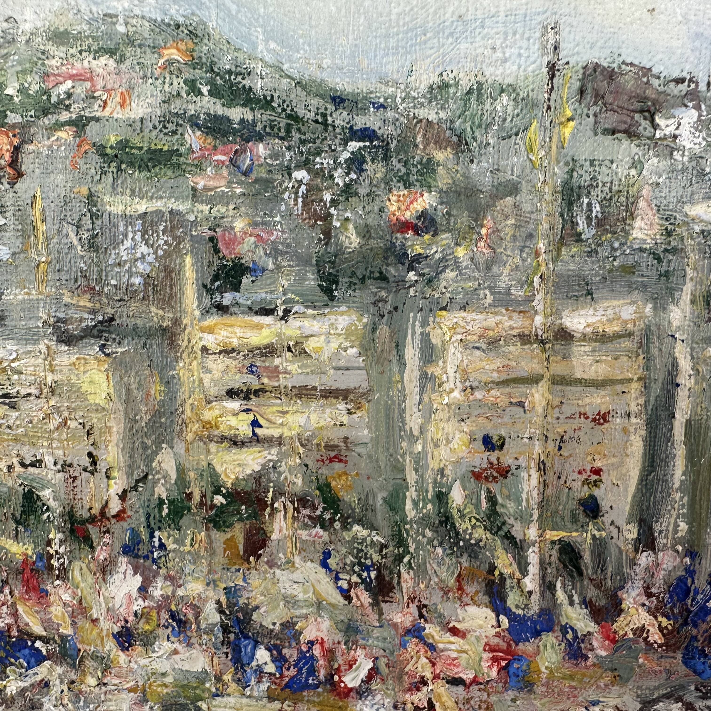 Oil on canvas "The port of Cannes"
