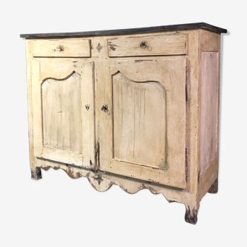Old patinated painted wooden sideboard
