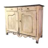 Old patinated painted wooden sideboard