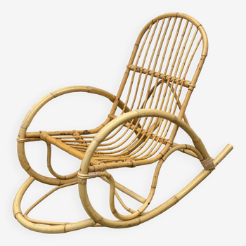 Vintage Rattan Rocking Chair