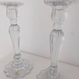 Bohemian crystal torch candle holders