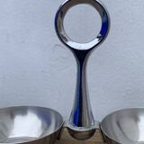 German salt and pepper shaker WMF in metal and glass, 1970