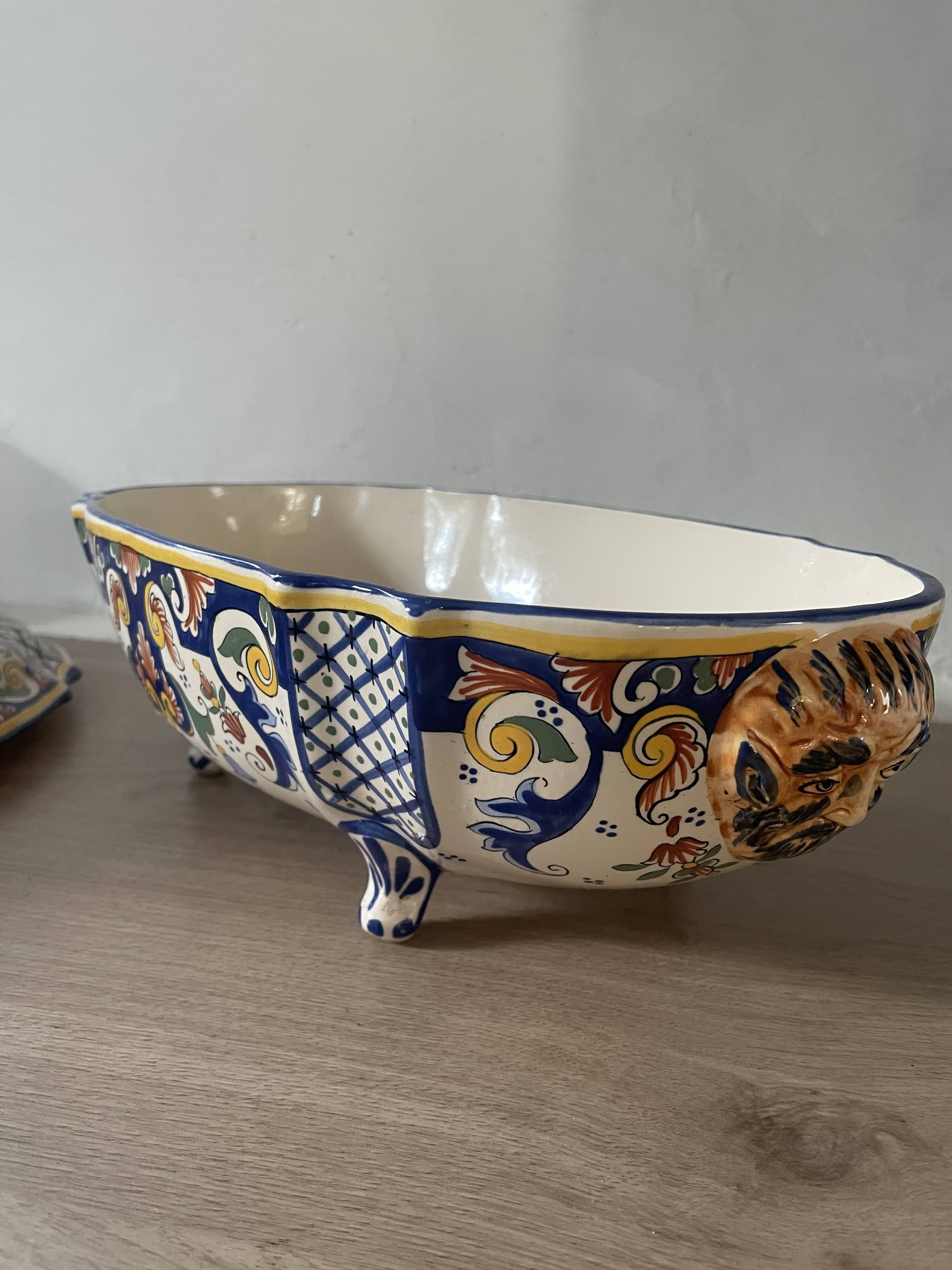 Desvres old Rouen faience plate