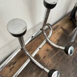 Old chrome coat rack with 12 hooks