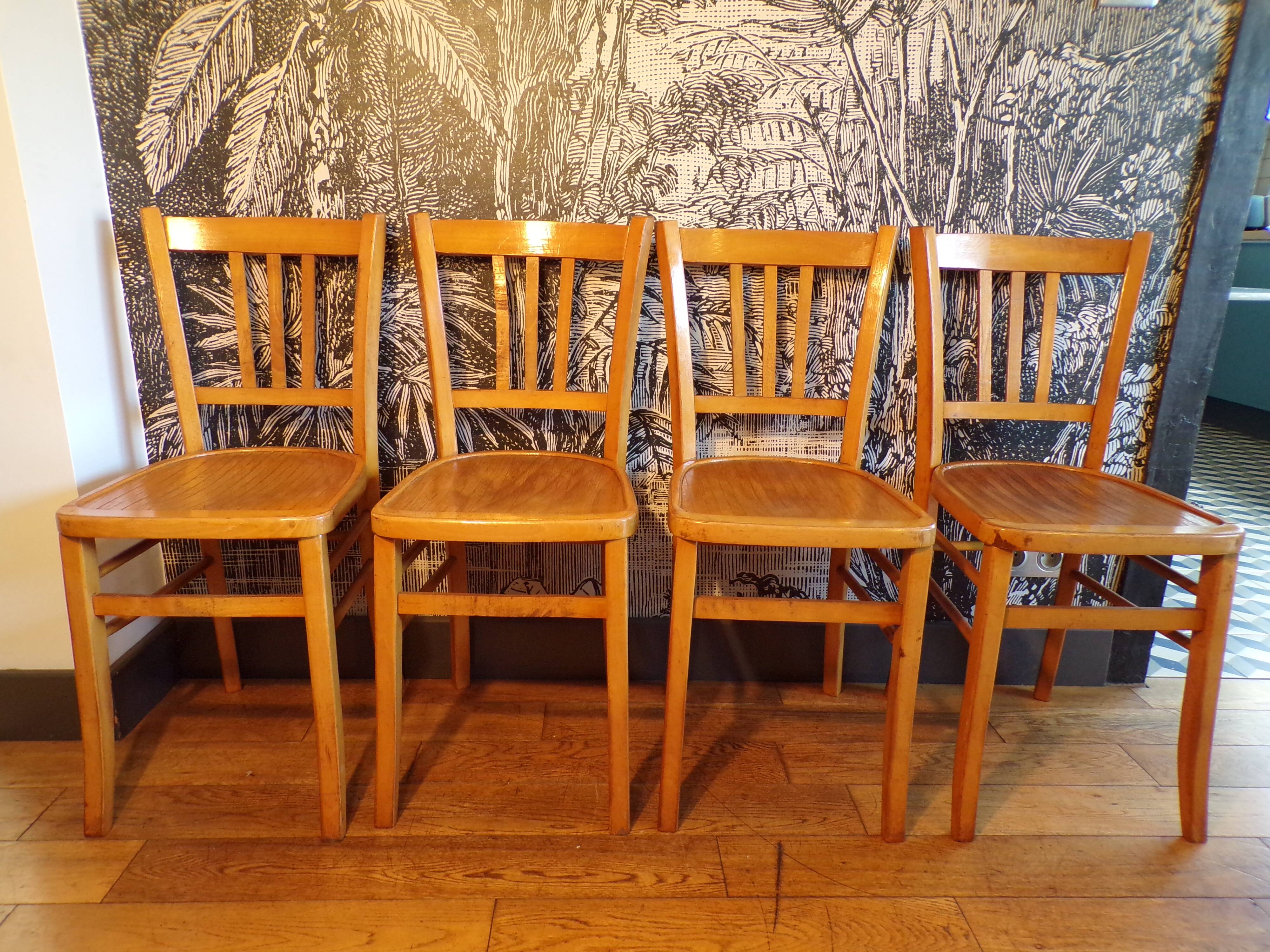 Set of 4 Luterma bistro chairs 1950