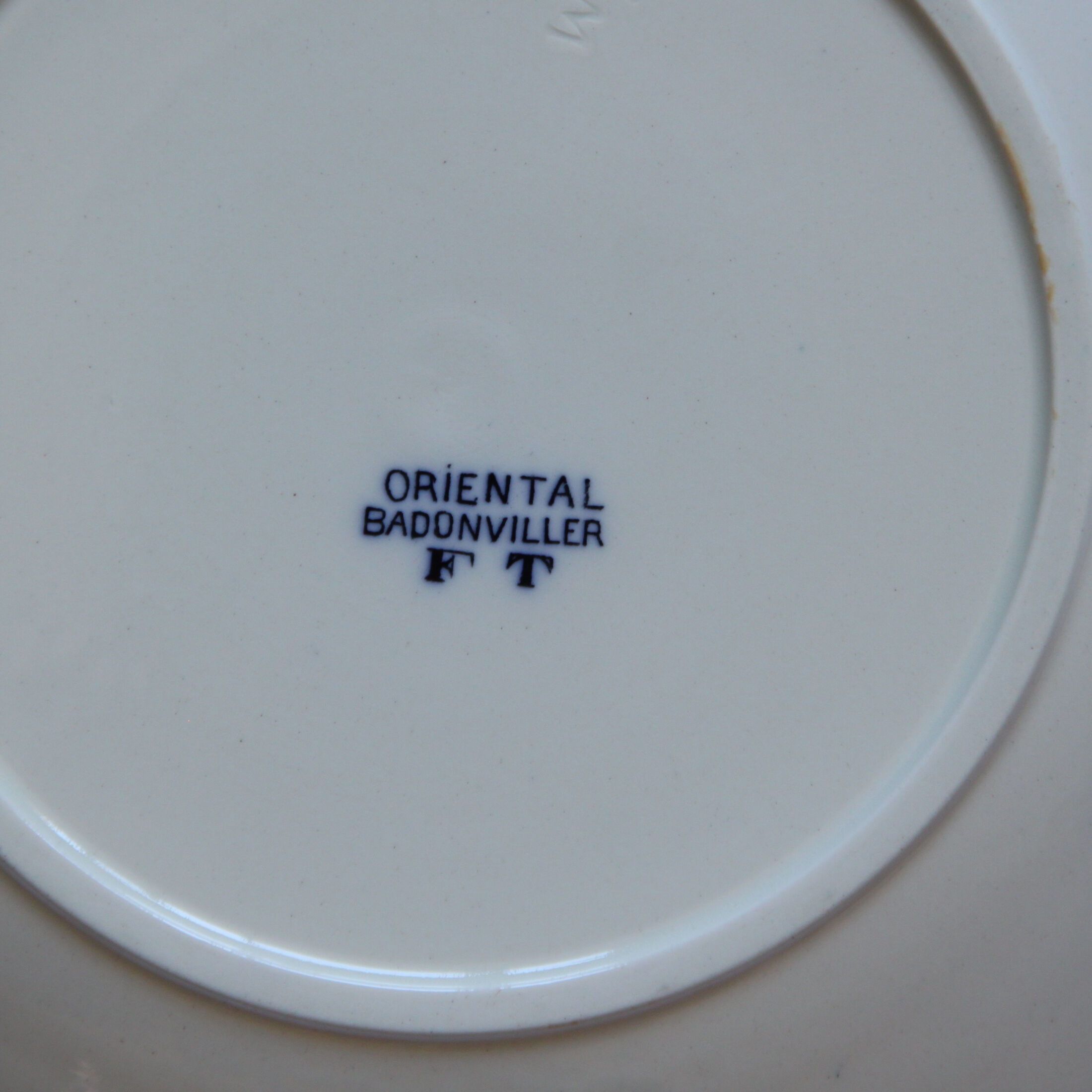 Set of 6 flat plates iron earth Badonviller model Oriental blue old earthenware