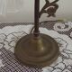 Vintage French Brass Anglepoise Table Lamp with Opaque Patterned Glass Shade 5087