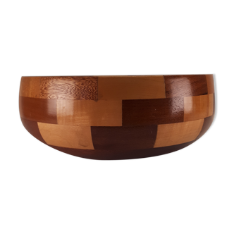 cut bowl flat wood mixed marquetry
