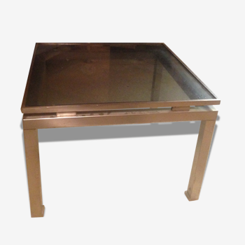 Low steel and glass table