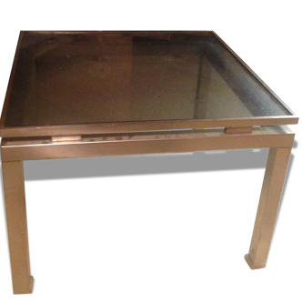 Low steel and glass table