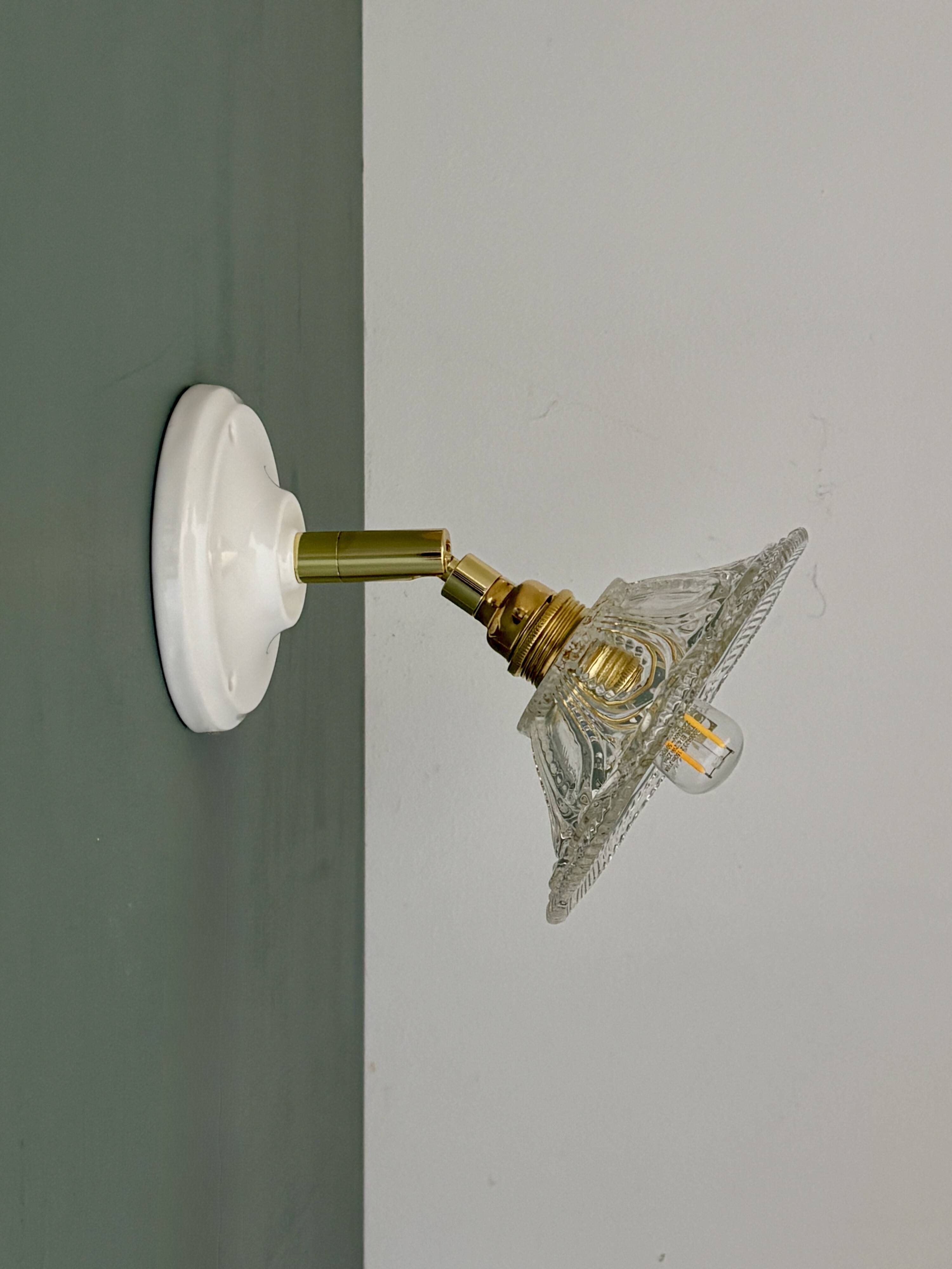 Vintage glass cut lampshade - tableware collection