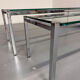 2 large nesting coffee tables in chrome and glass, 1970s design.