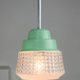Small Mid-century Turquoise Glass Ceiling Lamp, 60s
