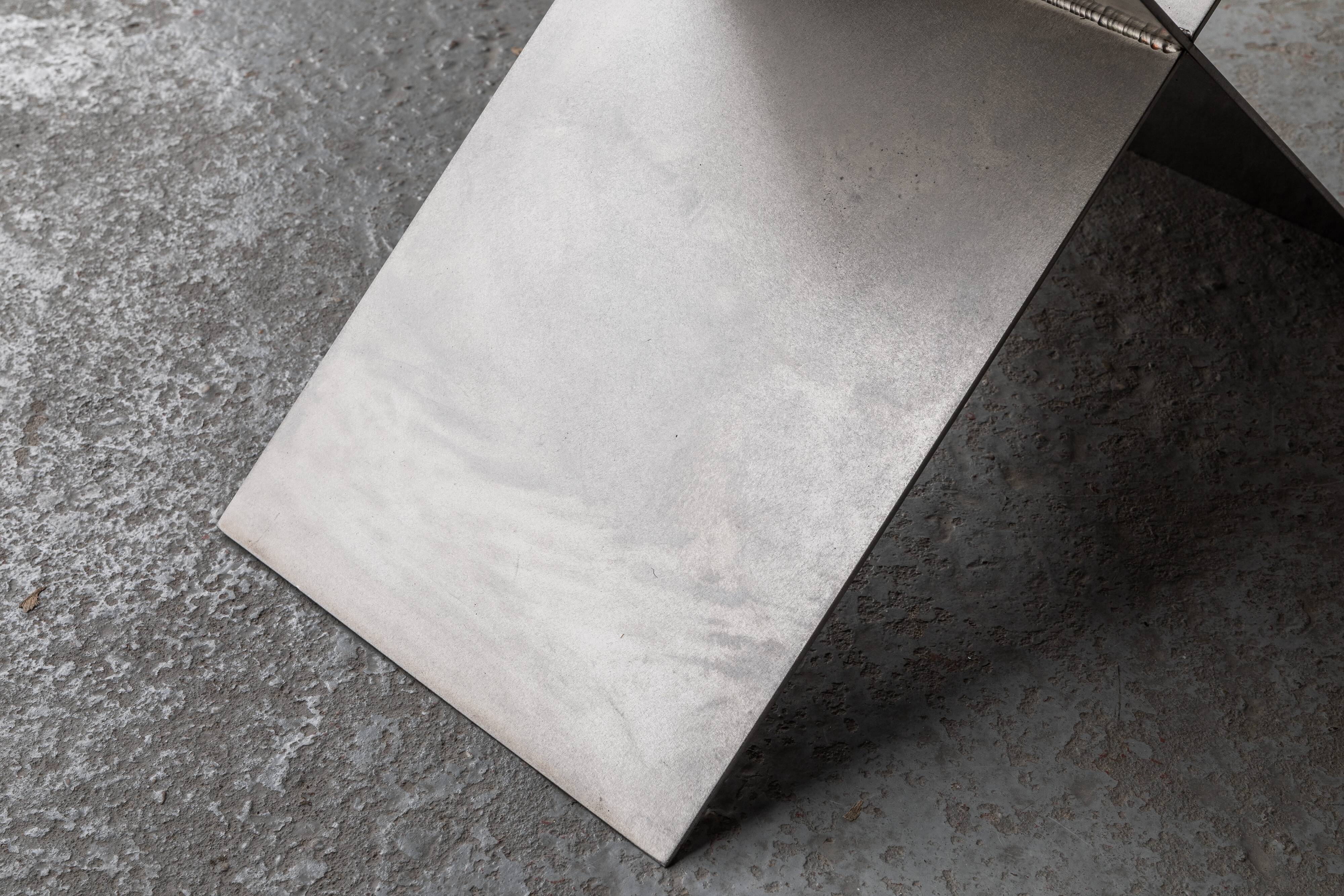 Contemporary stainless steel side table by Lena Coupez, Belgium, 2024