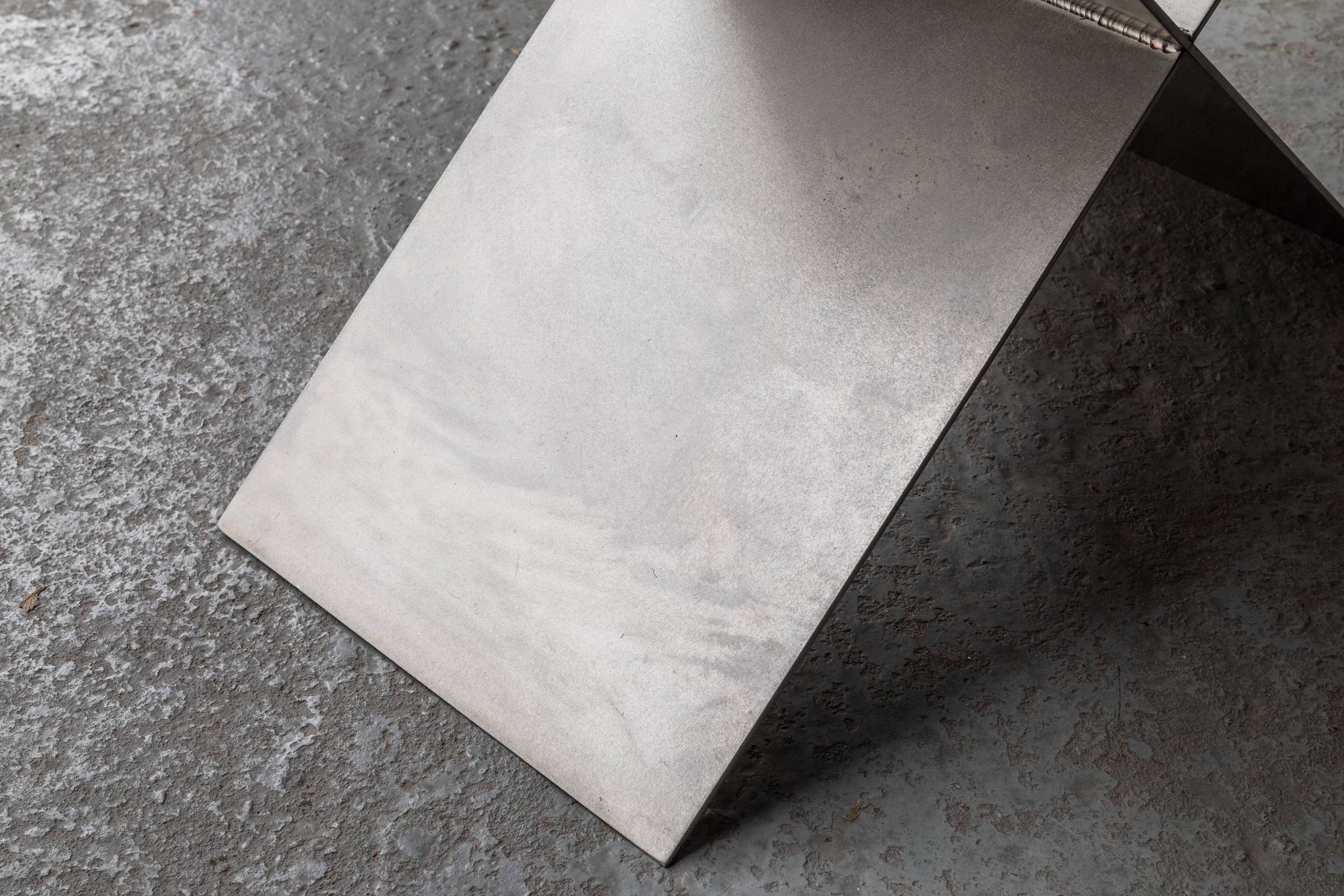Contemporary stainless steel side table by Lena Coupez, Belgium, 2024