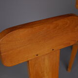 Brutalist elm wood dining chairs 1970s