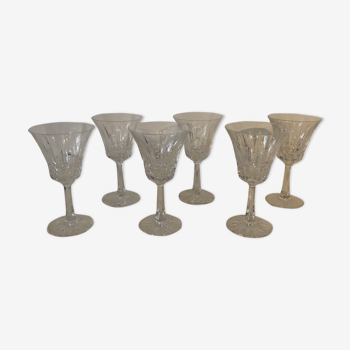 Suite of 6 crystal wine glasses (12, 5cm)