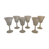 Suite of 6 crystal wine glasses (12, 5cm)