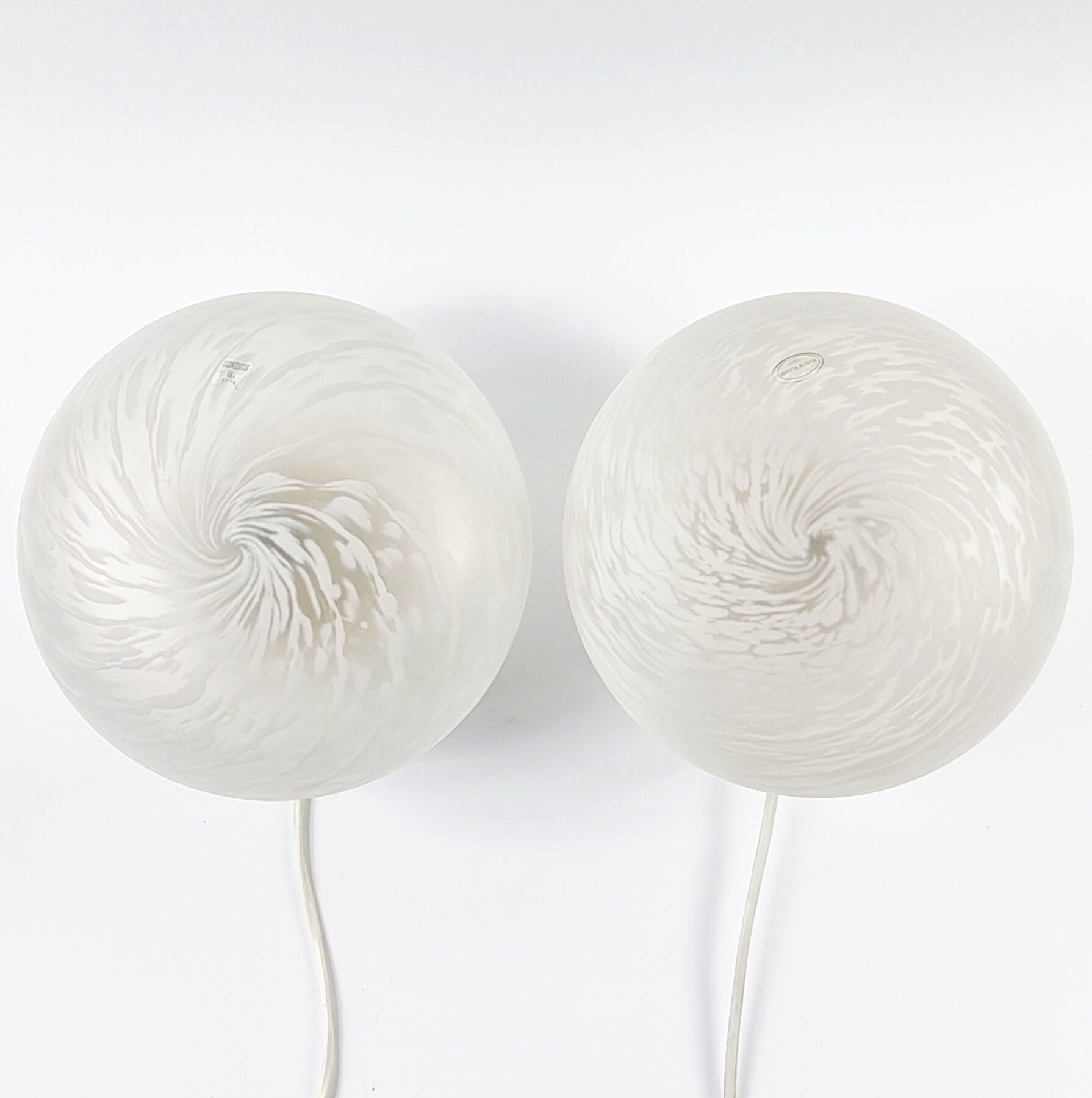 Pair of Murano Glass Swirl Sconces/Wall Lights, Italy, 1970s