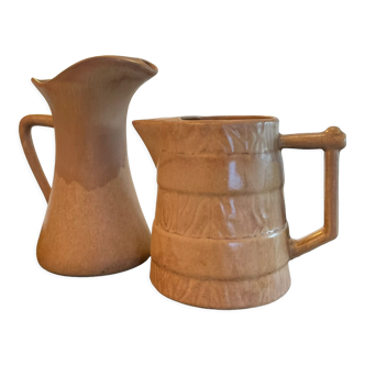 Vintage stoneware jug duo