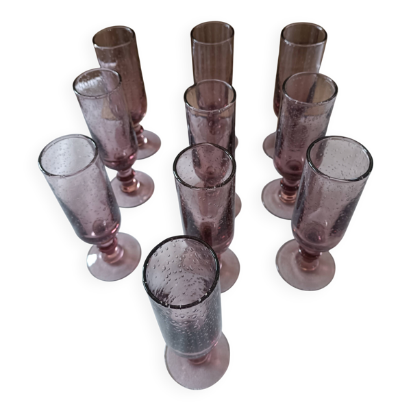 Flûtes a champagne verre bullé 10