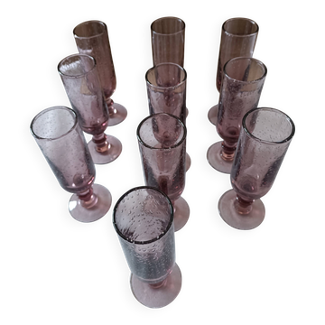 Flûtes a champagne verre bullé 10