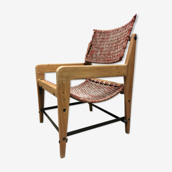 1950's very original french rope lounge chair