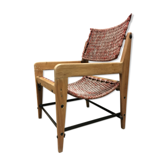 1950's very original french rope lounge chair