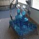 Blue liqueur service with its stand