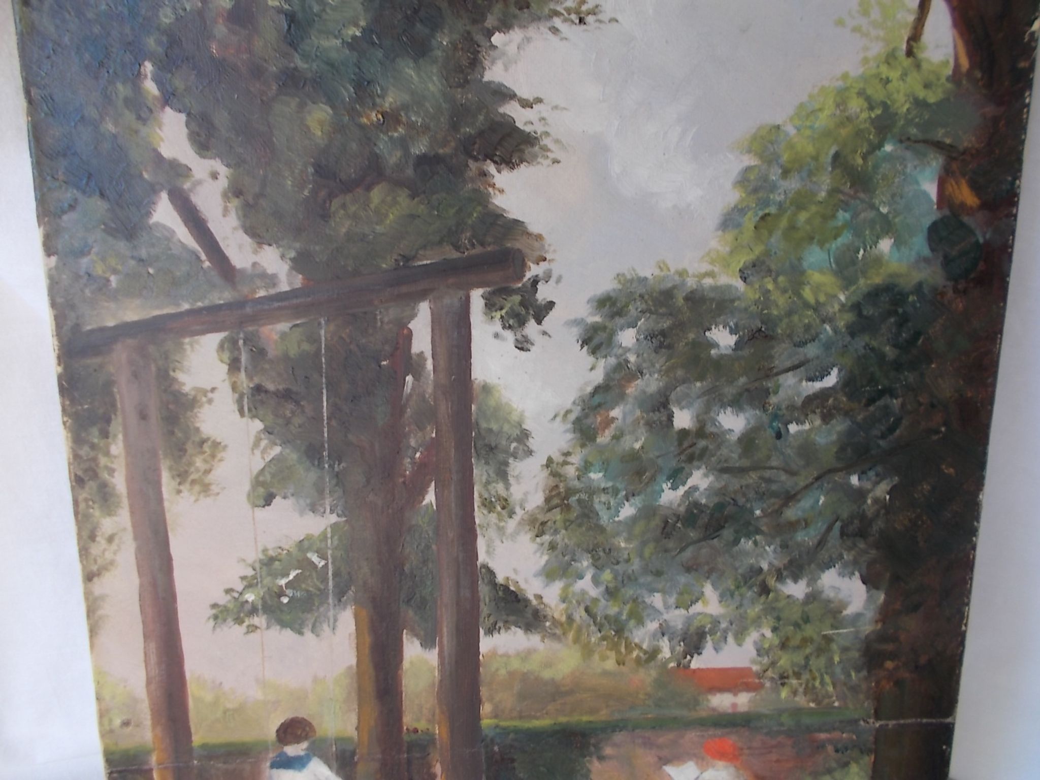 Oil on canvas from 1913 "young lady on a swing"