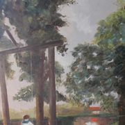 Oil on canvas from 1913 "young lady on a swing"