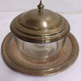 Glass and Brass Candy Dish with Bowl