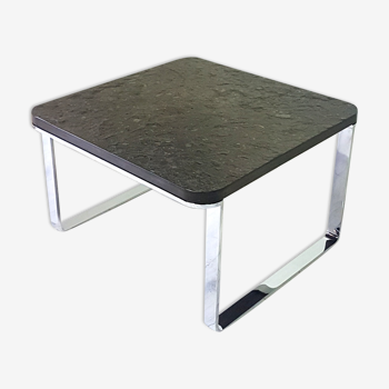 Steel and slate coffee table by Peter Draebert for Draebert, Germany 1980s