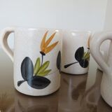 Orangeade service, floral pattern, cracked ceramic 60s