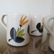 Orangeade service, floral pattern, cracked ceramic 60s