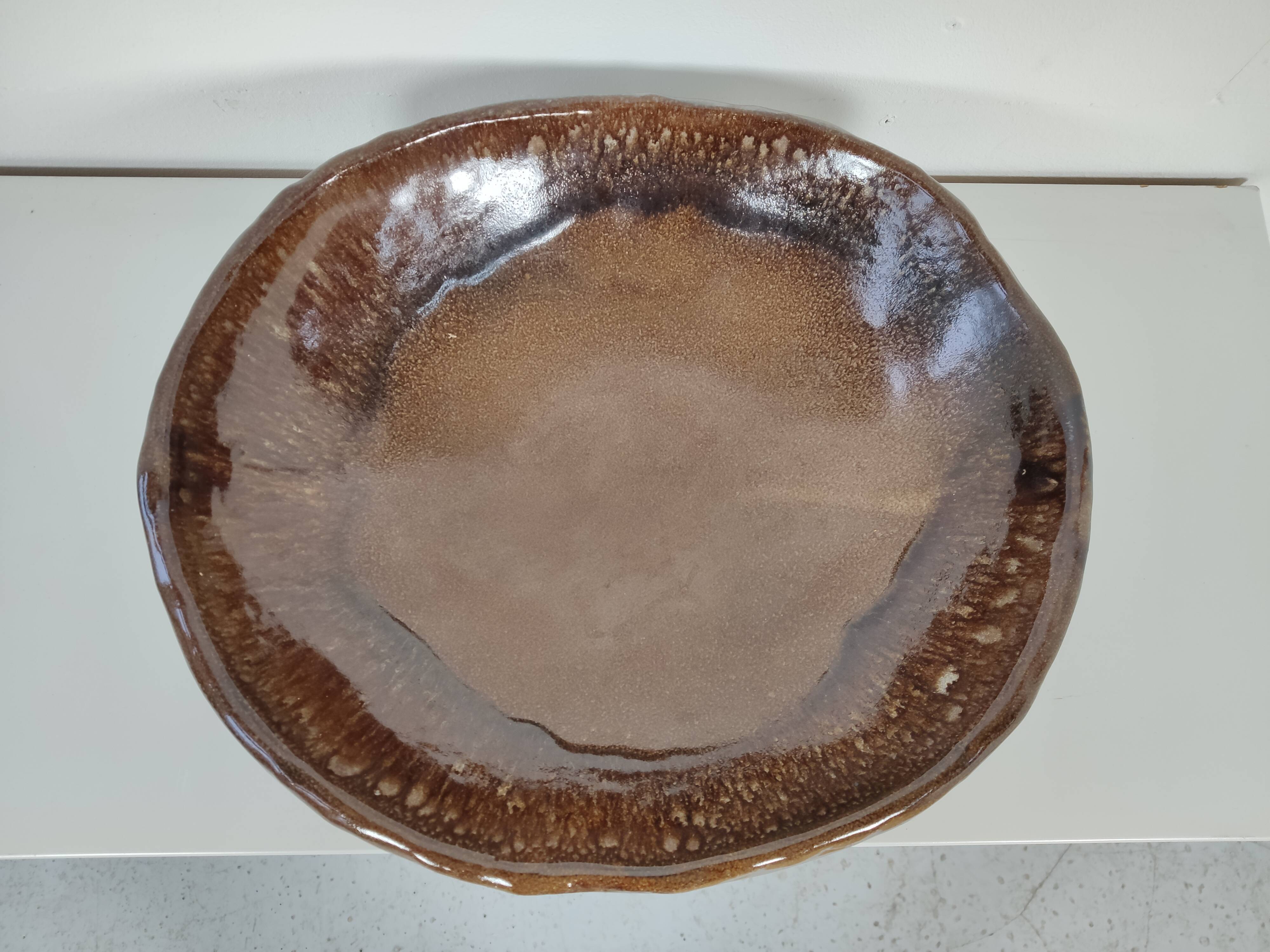 large vintage ceramic fruit basket Germany 1960s