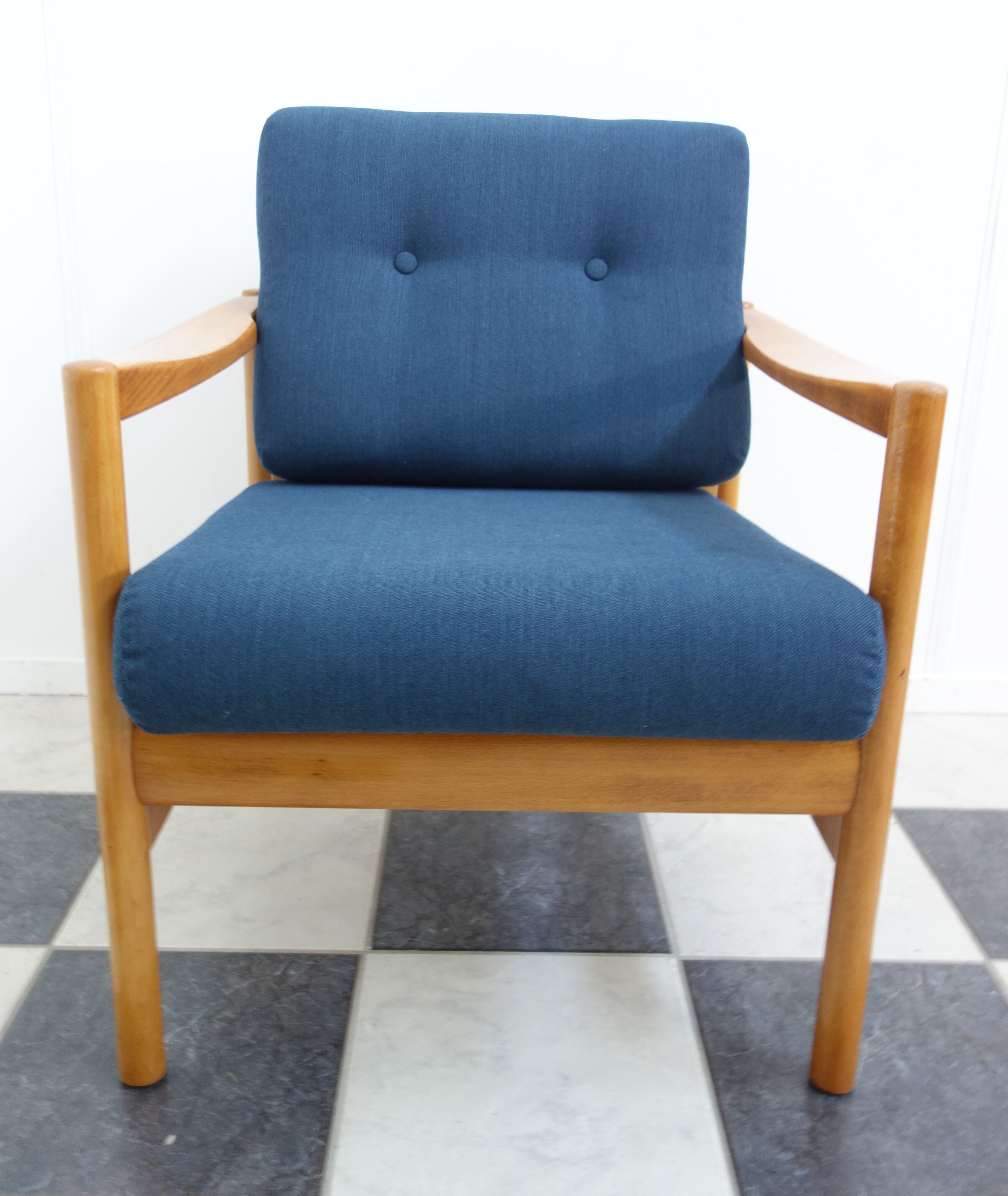 Walter knoll relax armchair 1960s in blue fabric