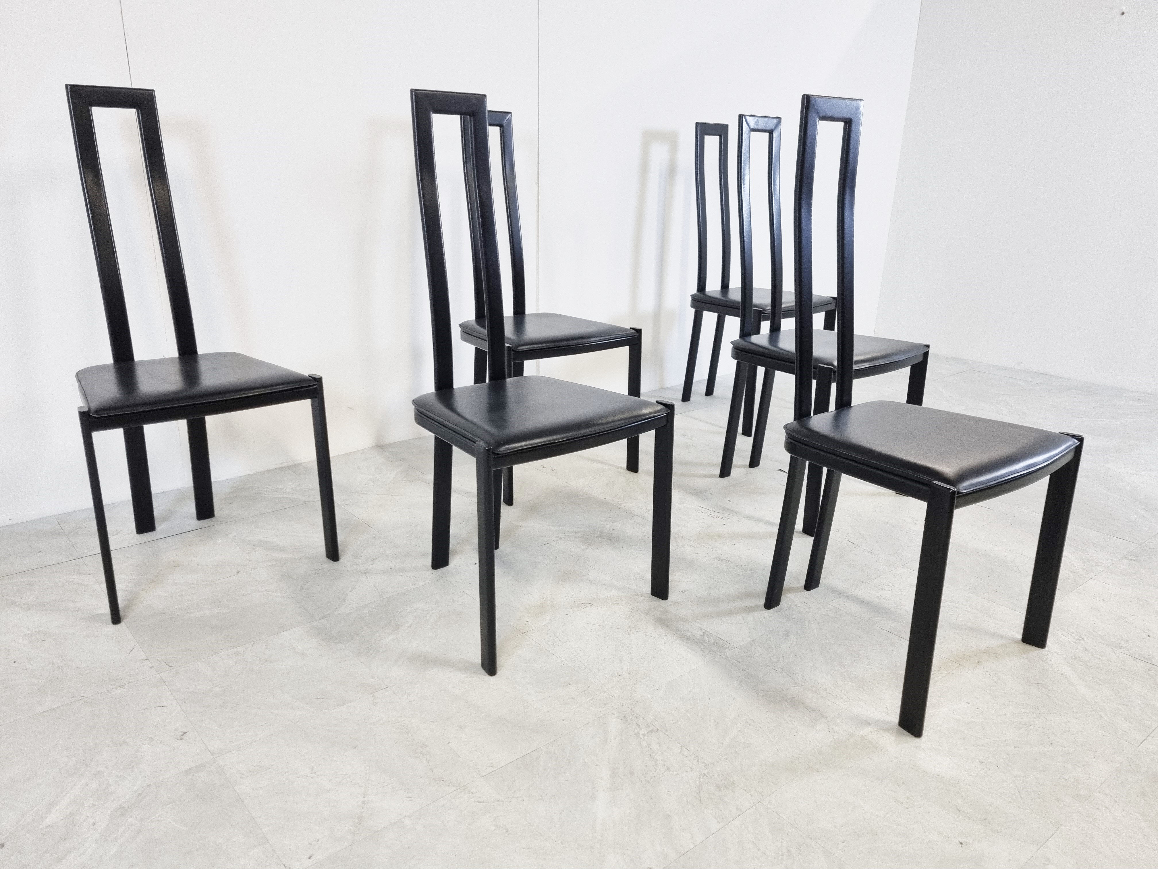Chaises de salle à manger vintage postmodernes, années 1980
