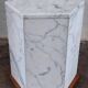 Italian hexagonal Carrara marble monolith side table / pedestal
