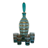 Service à liqueur verre de Bohème années 60