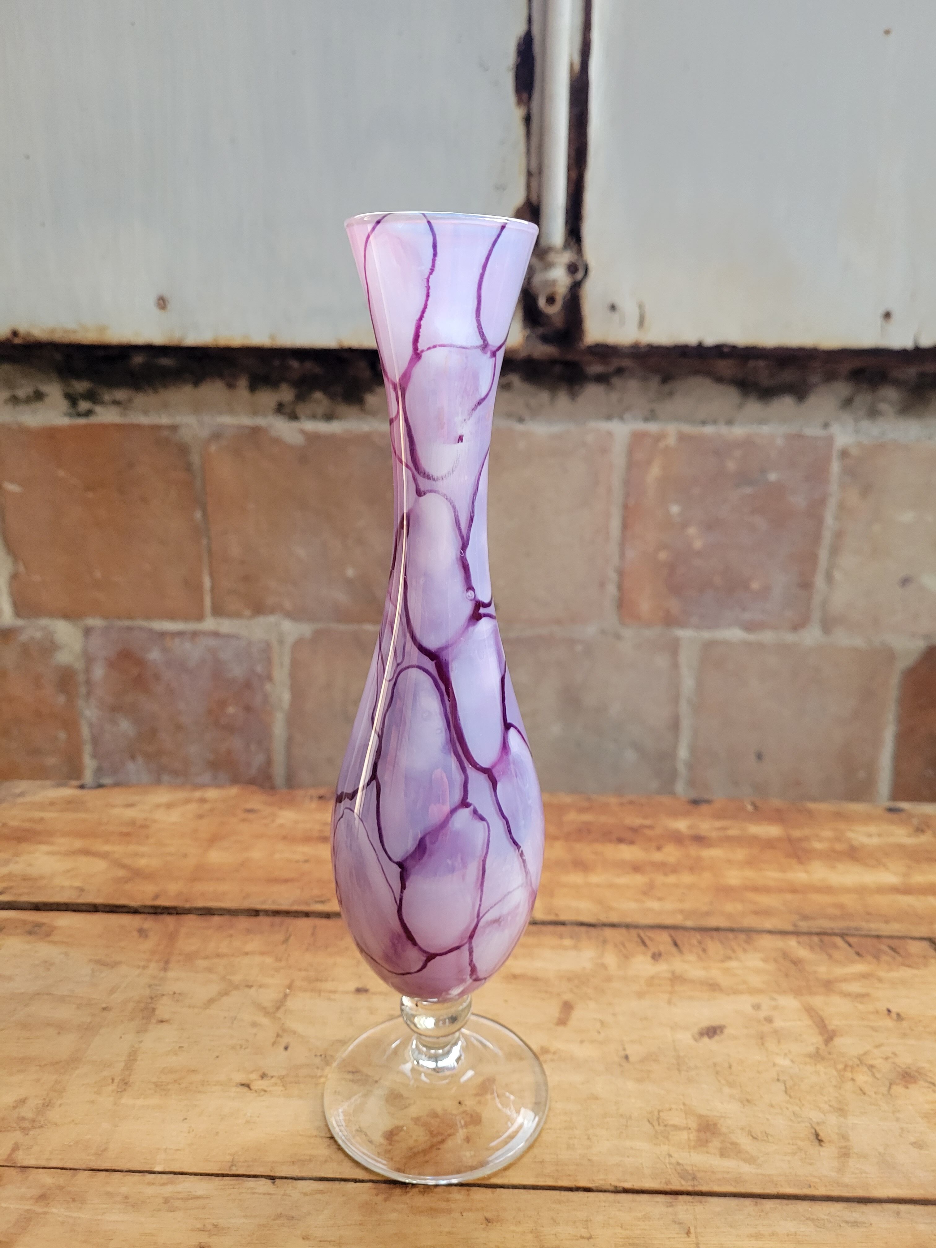 Marbled opaline vase