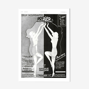 Vintage poster 30s Kestos lingerie