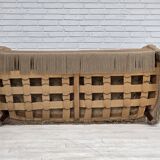 1950s, Danish 2-seater sofa, furniture velour, teak wood legs.