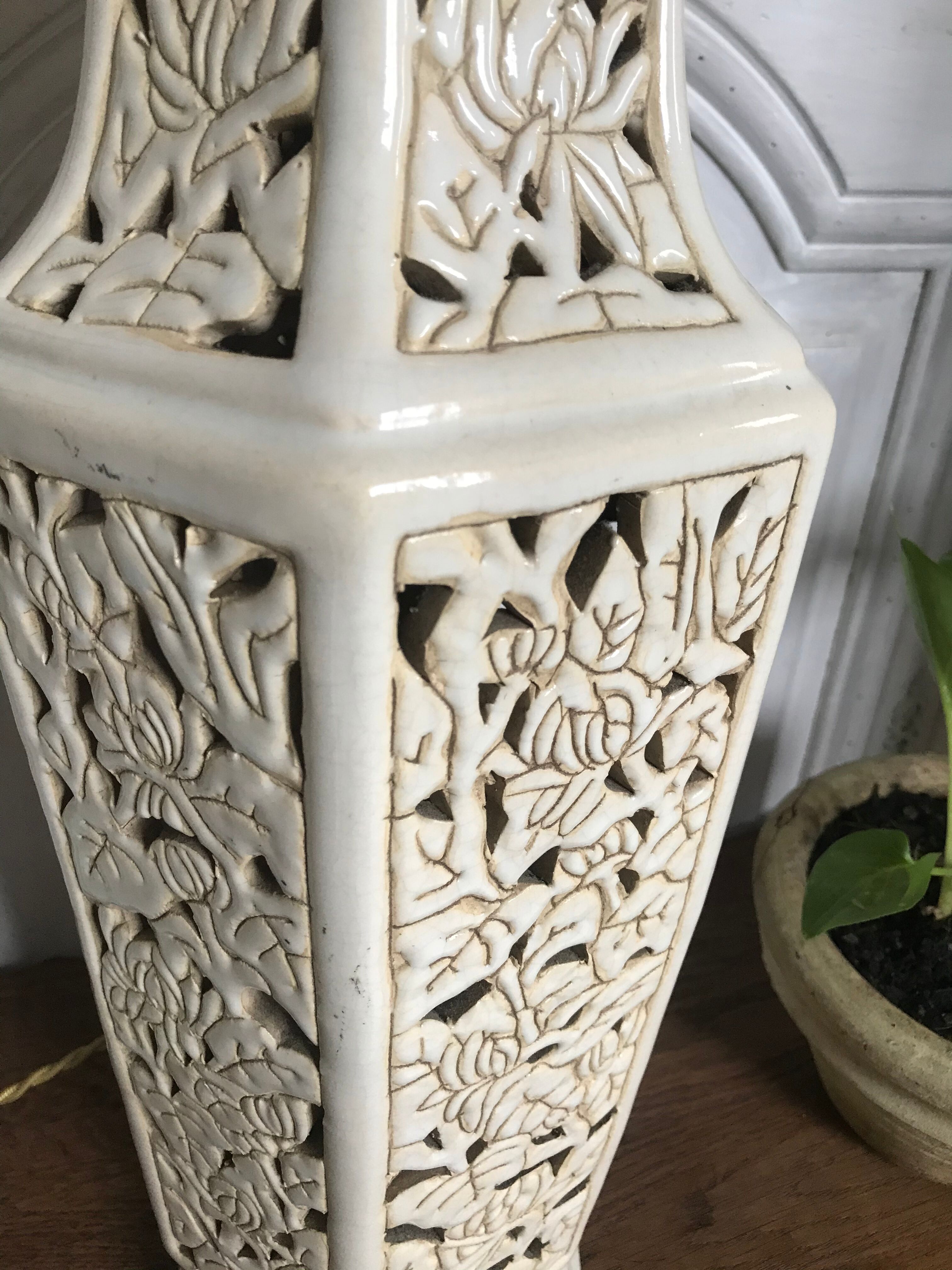 Vintage open ceramic lamp